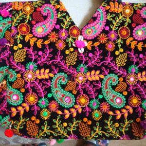 NEW HANDMADE FULL EMBROIDERED TOTE